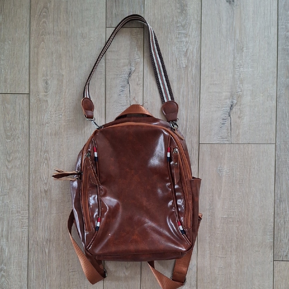 Brown Leather Backpack